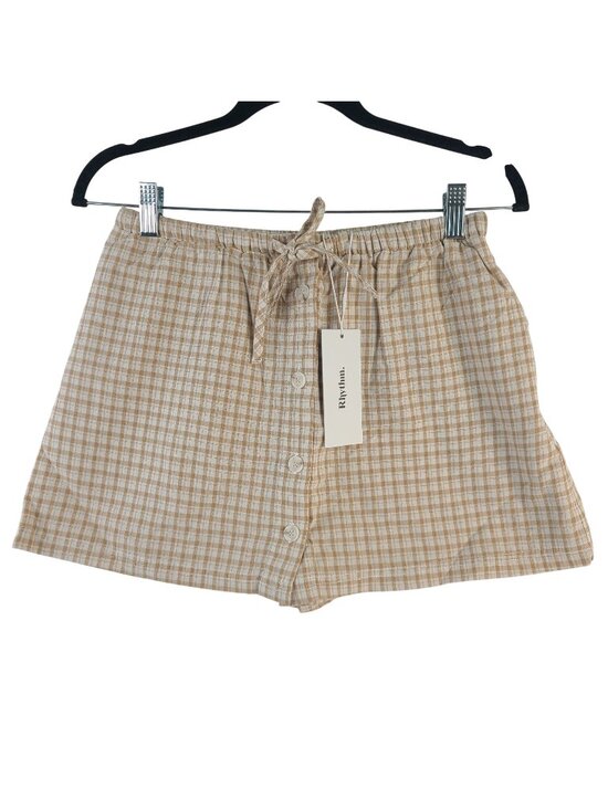 Rhythm Pants - NEW Rhythm London Check Skort Beige Natural Plaid Women's Size 4